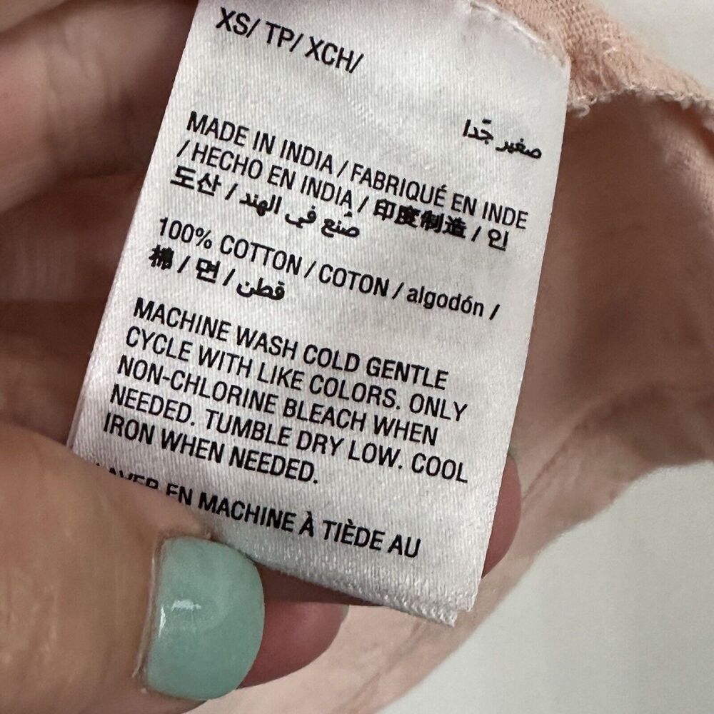 Style & Co Top XS Cap Flutter Sleeve Crushed‎ Petal Pink Popover Casual Lace NEW - Picture 5 of 11